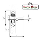 Schiebetorrolle mit Innen-Stützbock, U Profil, Ø 58 mm
