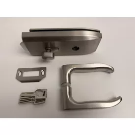 Üvegajtóhoz kilincs+zár 