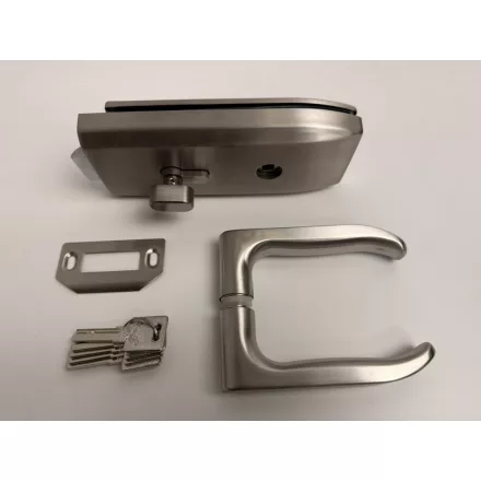 Üvegajtóhoz kilincs+zár 