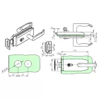 Üvegajtóhoz kilincs+zár 