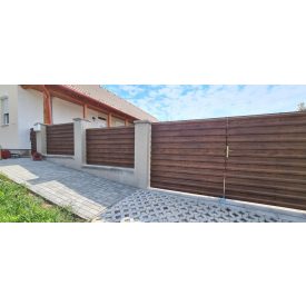 Trapézlemez kerítés Sötét dió