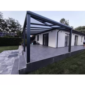 Pergola teraszra, polikarbonát fedéssel 12x5 méter