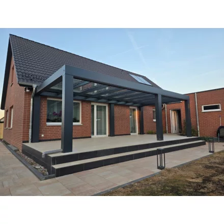 Pergola teraszra üveggel 7x4 méter